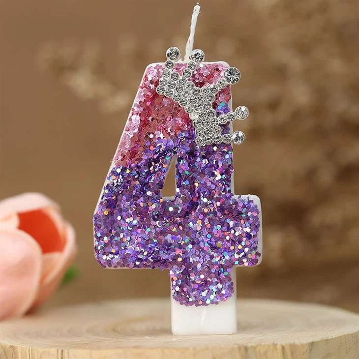 Birthday Candle Color Changing Creative Digital Candle Princess Crown Celebration Candle Decoration